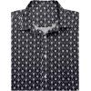 imageCOOFANDY Mens Muscle Fit Dress Shirts WrinkleFree Short Sleeve Casual Button Down ShirtWhite Flowerblack