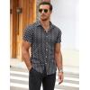 imageCOOFANDY Mens Muscle Fit Dress Shirts WrinkleFree Short Sleeve Casual Button Down ShirtWhite Flowerblack