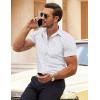 imageCOOFANDY Mens Muscle Fit Dress Shirts WrinkleFree Short Sleeve Casual Button Down ShirtWhiteprint
