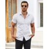 imageCOOFANDY Mens Muscle Fit Dress Shirts WrinkleFree Short Sleeve Casual Button Down ShirtWhiteprint