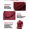 imageCOOFANDY Mens Muscle Fit Dress Shirts WrinkleFree Short Sleeve Casual Button Down ShirtWine Red