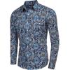 imageCOOFANDY Mens Paisley Printed Shirts Casual Long Sleeve Button Down Shirts Floral Dress Shirt with PocketsBlue