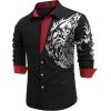 imageCOOFANDY Mens Print Button Down Dress Shirt Fashion Long Sleeve Casual Shirts01black Tiger