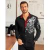 imageCOOFANDY Mens Print Button Down Dress Shirt Fashion Long Sleeve Casual Shirts01black Tiger