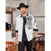 imageCOOFANDY Mens Print Button Down Dress Shirt Fashion Long Sleeve Casual Shirts02white Tiger