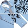 imageCOOFANDY Mens Print Button Down Dress Shirt Fashion Long Sleeve Casual ShirtsClear Blue