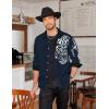 imageCOOFANDY Mens Print Button Down Dress Shirt Fashion Long Sleeve Casual ShirtsDark Navy Tiger