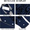 imageCOOFANDY Mens Print Button Down Dress Shirt Fashion Long Sleeve Casual ShirtsNavy Blue