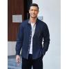 imageCOOFANDY Mens Print Button Down Dress Shirt Fashion Long Sleeve Casual ShirtsNavy Blue