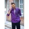 imageCOOFANDY Mens Print Button Down Dress Shirt Fashion Long Sleeve Casual ShirtsPurple