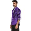 imageCOOFANDY Mens Print Button Down Dress Shirt Fashion Long Sleeve Casual ShirtsPurple