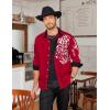 imageCOOFANDY Mens Print Button Down Dress Shirt Fashion Long Sleeve Casual ShirtsRed Tiger
