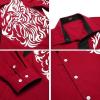 imageCOOFANDY Mens Print Button Down Dress Shirt Fashion Long Sleeve Casual ShirtsRed Tiger