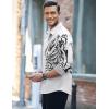 imageCOOFANDY Mens Print Button Down Dress Shirt Fashion Long Sleeve Casual ShirtsWhite