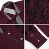 imageCOOFANDY Mens Print Button Down Dress Shirt Fashion Long Sleeve Casual ShirtsWine Red