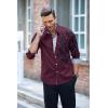 imageCOOFANDY Mens Print Button Down Dress Shirt Fashion Long Sleeve Casual ShirtsWine Red