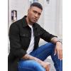imageCOOFANDY Mens Shirt Jacket Casual Button Up Shirts Long Sleeve Lightweight Shacket with Flap PocketsBlack