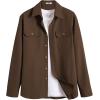imageCOOFANDY Mens Shirt Jacket Casual Button Up Shirts Long Sleeve Lightweight Shacket with Flap PocketsBrown
