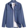 imageCOOFANDY Mens Shirt Jacket Casual Button Up Shirts Long Sleeve Lightweight Shacket with Flap PocketsDenim Blue