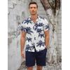 imageCOOFANDY Mens Short Sets 2 Piece Summer Beach Outfits Short Sleeve Shirts and Shorts Sets for MenCoconut Treewhite