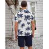 imageCOOFANDY Mens Short Sets 2 Piece Summer Beach Outfits Short Sleeve Shirts and Shorts Sets for MenCoconut Treewhite