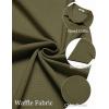 imageCOOFANDY Mens Short Sleeve Button Down Shirt Casual Summer Beach Shirt Waffle Knit Shirts Wrinkle Free Untucked ShirtArmy Green