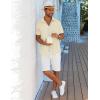 imageCOOFANDY Mens Short Sleeve Button Down Shirt Casual Summer Beach Shirt Waffle Knit Shirts Wrinkle Free Untucked ShirtBeige