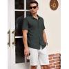 imageCOOFANDY Mens Short Sleeve Button Down Shirt Casual Summer Beach Shirt Waffle Knit Shirts Wrinkle Free Untucked ShirtDark Grey