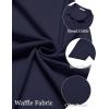 imageCOOFANDY Mens Short Sleeve Button Down Shirt Casual Summer Beach Shirt Waffle Knit Shirts Wrinkle Free Untucked ShirtNavy Blue