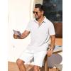 imageCOOFANDY Mens Short Sleeve Button Down Shirt Casual Summer Beach Shirt Waffle Knit Shirts Wrinkle Free Untucked ShirtWhite