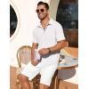 imageCOOFANDY Mens Short Sleeve Button Down Shirt Casual Summer Beach Shirt Waffle Knit Shirts Wrinkle Free Untucked ShirtWhite