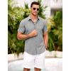 imageCOOFANDY Mens Short Sleeve Button Down Shirt Casual Summer Beach Shirts Vacation Wedding Shirt with PocketAshen Gray