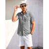 imageCOOFANDY Mens Short Sleeve Button Down Shirt Casual Summer Beach Shirts Vacation Wedding Shirt with PocketAshen Gray