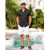 imageCOOFANDY Mens Short Sleeve Button Down Shirt Casual Summer Beach Shirts Vacation Wedding Shirt with PocketBlack
