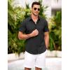 imageCOOFANDY Mens Short Sleeve Button Down Shirt Casual Summer Beach Shirts Vacation Wedding Shirt with PocketBlack