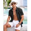 imageCOOFANDY Mens Short Sleeve Button Down Shirt Casual Summer Beach Shirts Vacation Wedding Shirt with PocketBlack