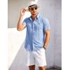 imageCOOFANDY Mens Short Sleeve Button Down Shirt Casual Summer Beach Shirts Vacation Wedding Shirt with PocketBlue