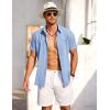 imageCOOFANDY Mens Short Sleeve Button Down Shirt Casual Summer Beach Shirts Vacation Wedding Shirt with PocketBlue