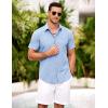 imageCOOFANDY Mens Short Sleeve Button Down Shirt Casual Summer Beach Shirts Vacation Wedding Shirt with PocketBlue