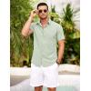 imageCOOFANDY Mens Short Sleeve Button Down Shirt Casual Summer Beach Shirts Vacation Wedding Shirt with PocketMint Green