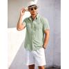imageCOOFANDY Mens Short Sleeve Button Down Shirt Casual Summer Beach Shirts Vacation Wedding Shirt with PocketMint Green