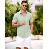 imageCOOFANDY Mens Short Sleeve Button Down Shirt Casual Summer Beach Shirts Vacation Wedding Shirt with PocketMint Green
