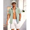 imageCOOFANDY Mens Short Sleeve Button Down Shirt Casual Summer Beach Shirts Vacation Wedding Shirt with PocketMint Green
