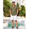 imageCOOFANDY Mens Short Sleeve Button Down Shirt Casual Summer Beach Shirts Vacation Wedding Shirt with PocketOlive Drab