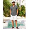 imageCOOFANDY Mens Short Sleeve Button Down Shirt Casual Summer Beach Shirts Vacation Wedding Shirt with PocketSlate Marble