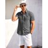 imageCOOFANDY Mens Short Sleeve Button Down Shirt Casual Summer Beach Shirts Vacation Wedding Shirt with PocketSlate Marble