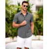 imageCOOFANDY Mens Short Sleeve Button Down Shirt Casual Summer Beach Shirts Vacation Wedding Shirt with PocketSlate Marble