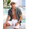 imageCOOFANDY Mens Short Sleeve Button Down Shirt Casual Summer Beach Shirts Vacation Wedding Shirt with PocketSlate Marble