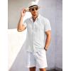 imageCOOFANDY Mens Short Sleeve Button Down Shirt Casual Summer Beach Shirts Vacation Wedding Shirt with PocketWhite