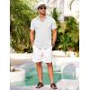 imageCOOFANDY Mens Short Sleeve Button Down Shirt Casual Summer Beach Shirts Vacation Wedding Shirt with PocketWhite